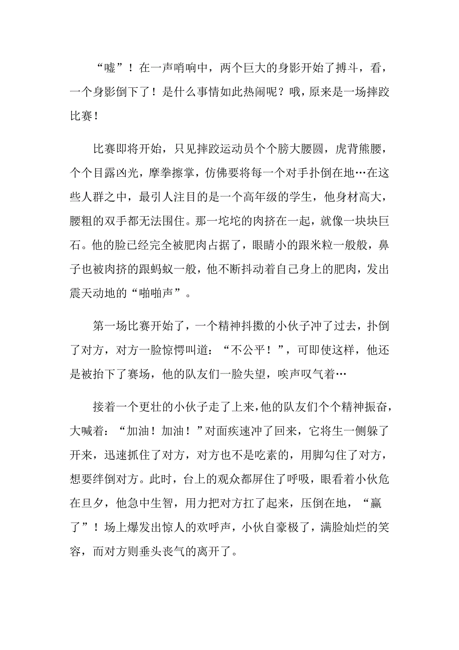 摔跤比赛作文4篇_第3页