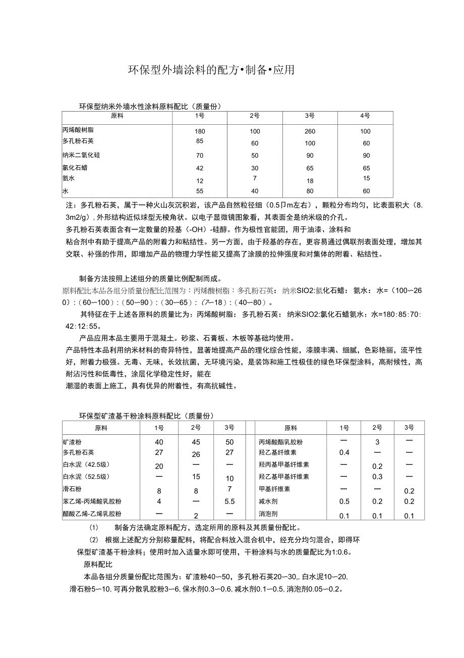 环保型外墙涂料配方设计_第1页