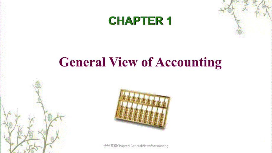 会计英语Chapter1GeneralViewofAccounting课件_第1页