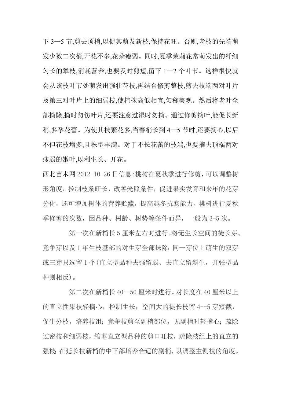 茉莉花夏秋管理及修剪技术_第2页