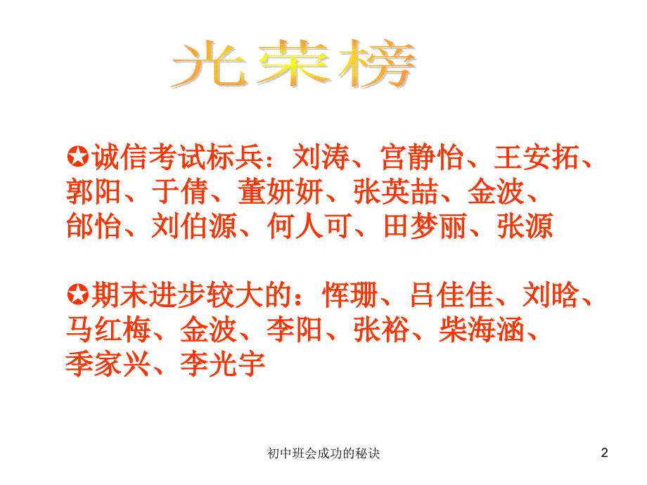 初中班会成功的秘诀课件_第2页