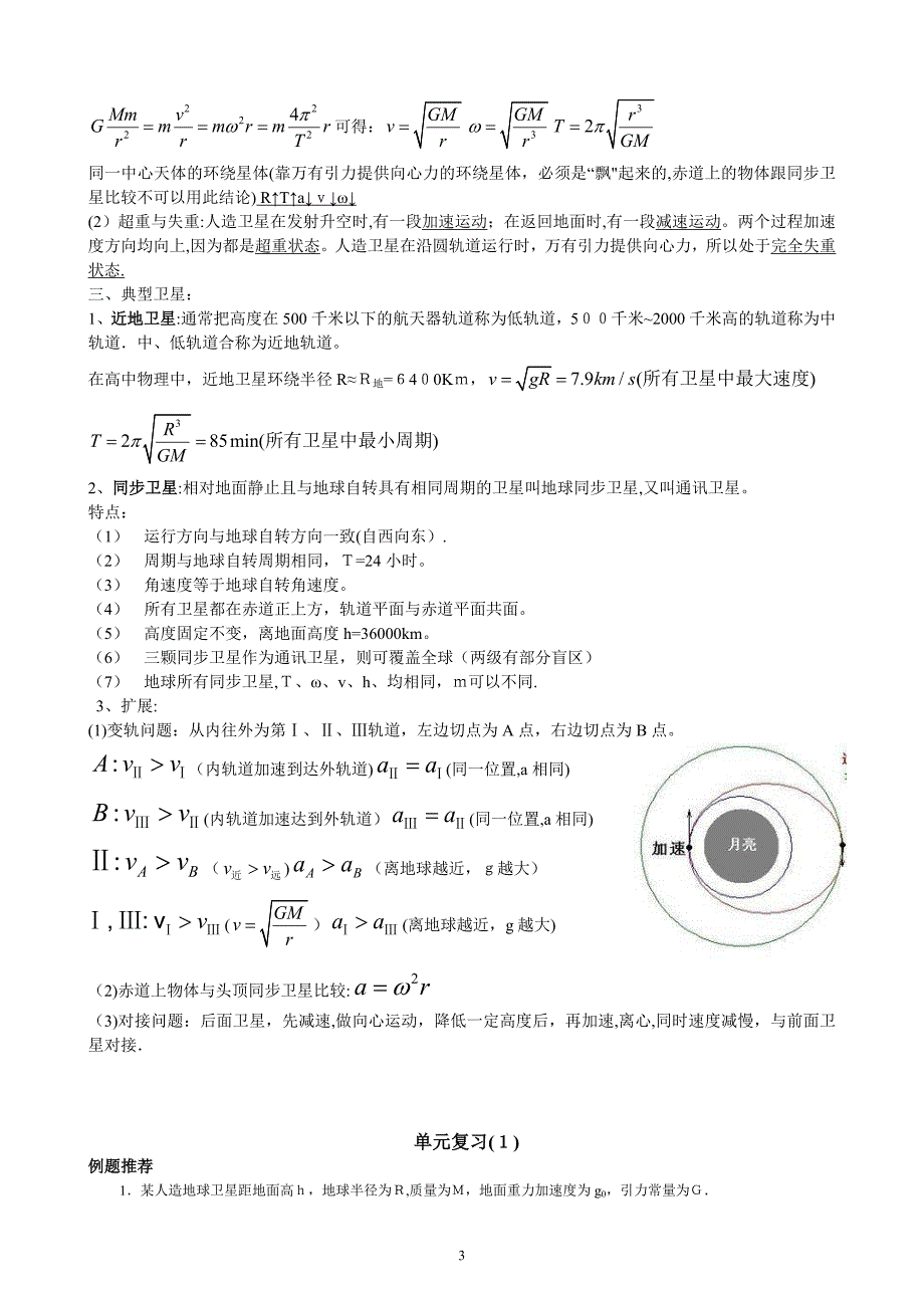 高一物理必修二第六章《万有引力与航天》知识点总结.doc_第3页