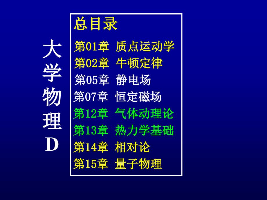 《大学物理D总结》PPT课件_第1页