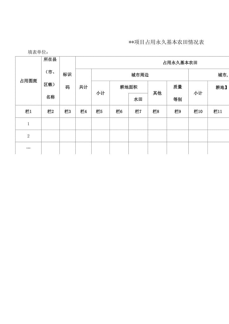 涉及占用永久基本农田的重大项目土地利用总体规划修改方案暨永久基本农田补划方案格式_第5页