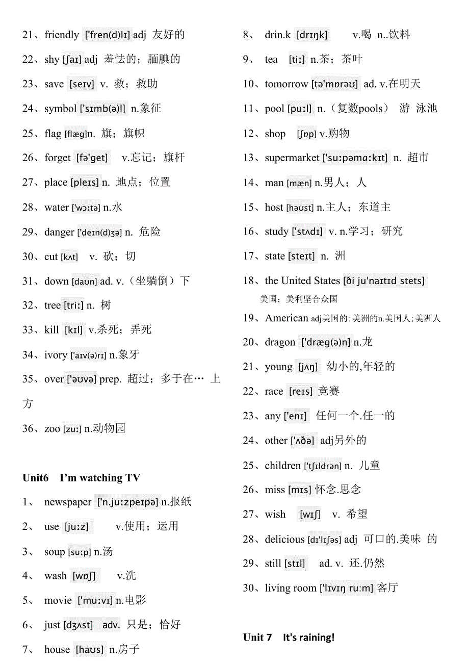 七年级下册英语单词表_第4页