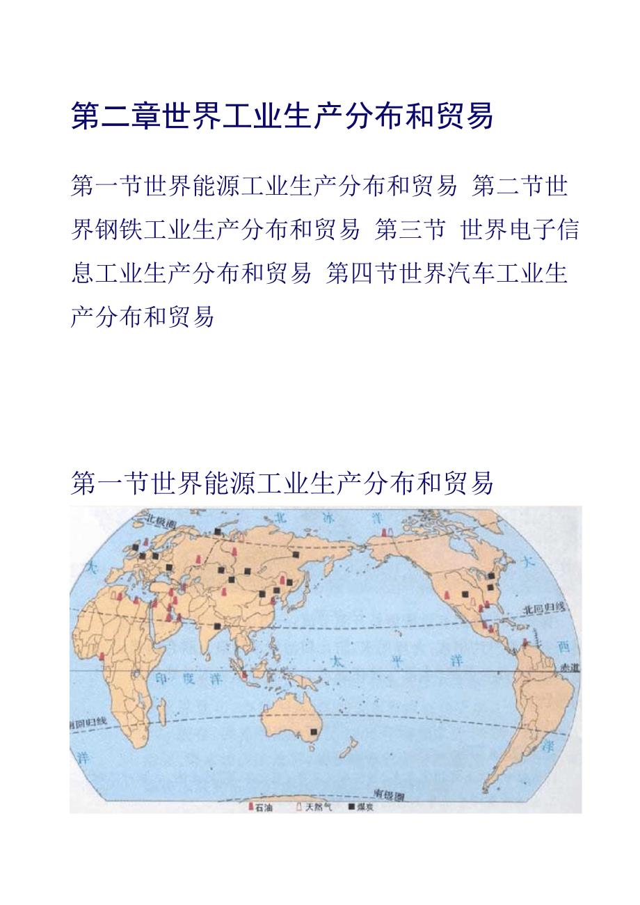 第二章第一节世界能源工业生产分布和贸易_第1页