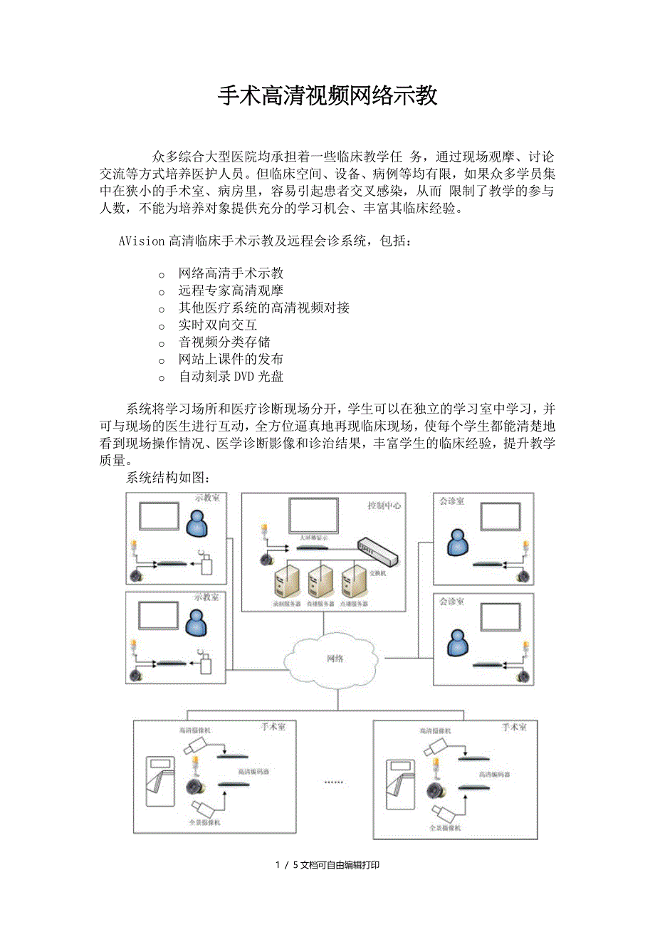 高清手术视频网络示教方案_第1页