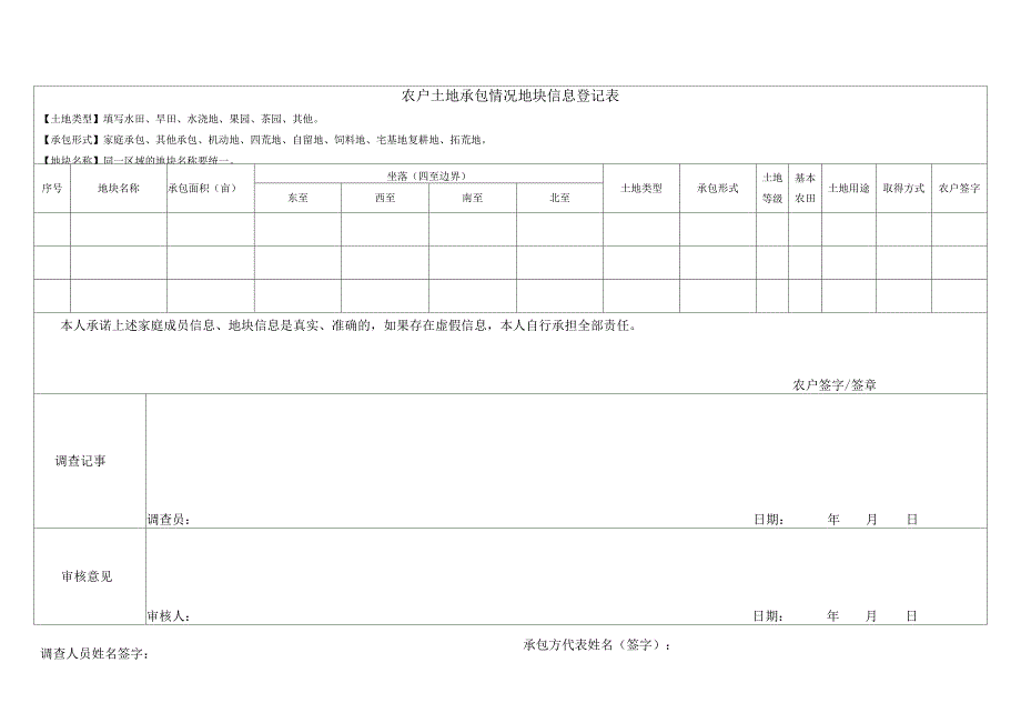 农村土地承包情况入户信息调查表_第4页