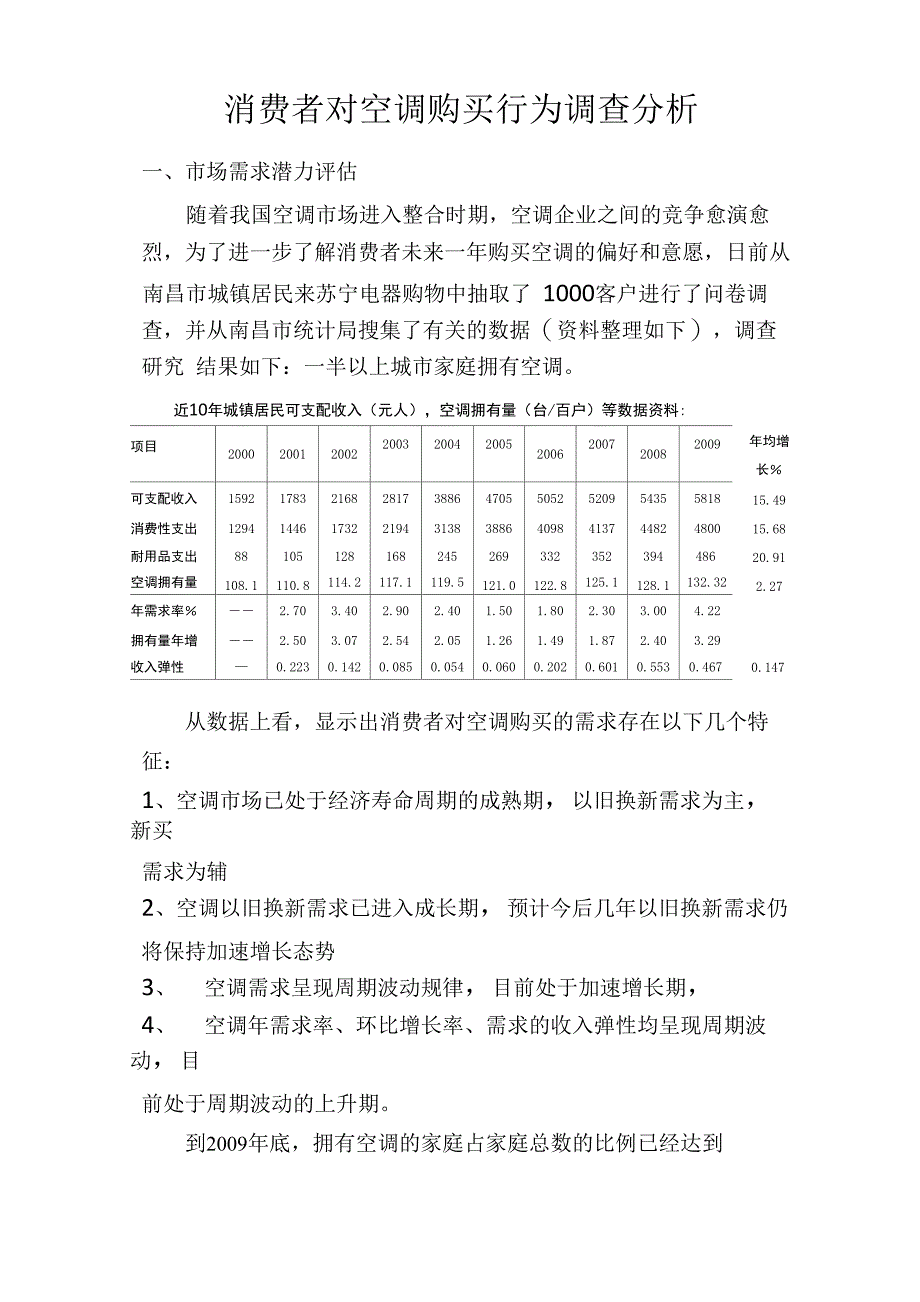 消费者对空调购买行为调查分析_第1页