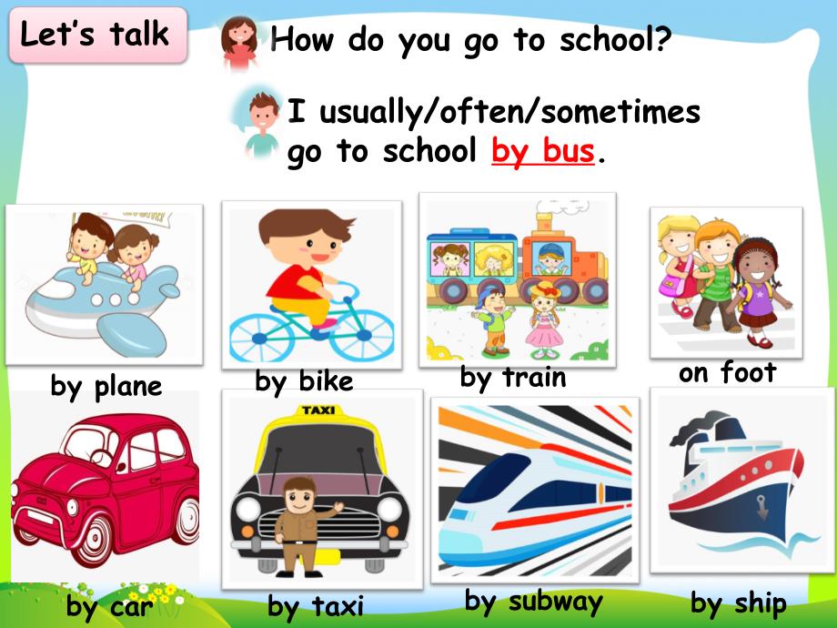 小学英语《How-do-you-go-to-school？》课件_第3页