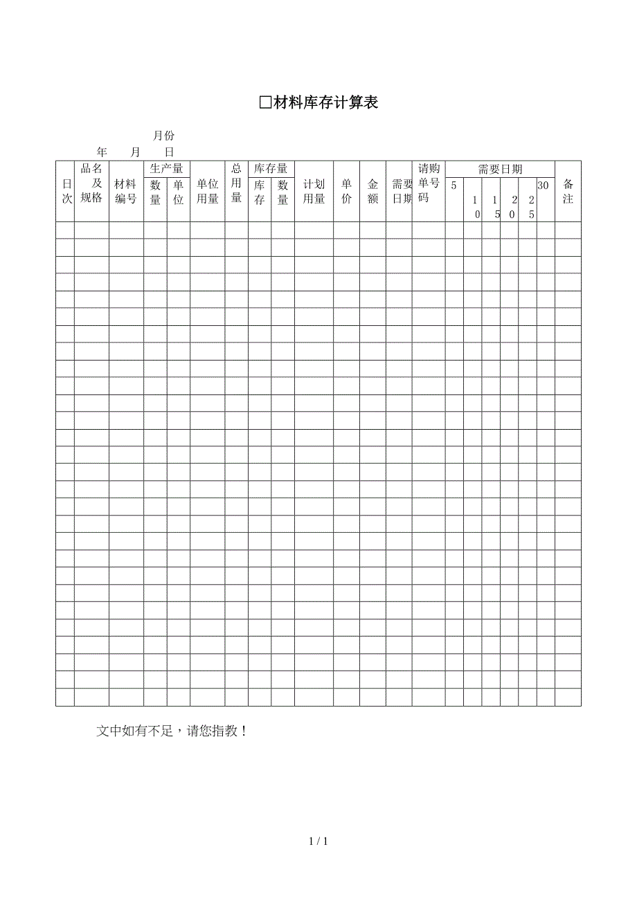 材料库存计算表(1)_第1页