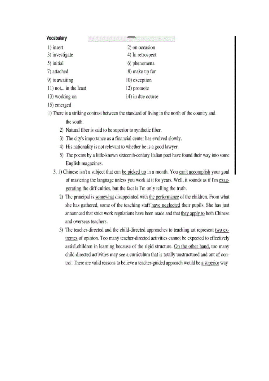 大学英语综合教程2课后习题答案_第1页