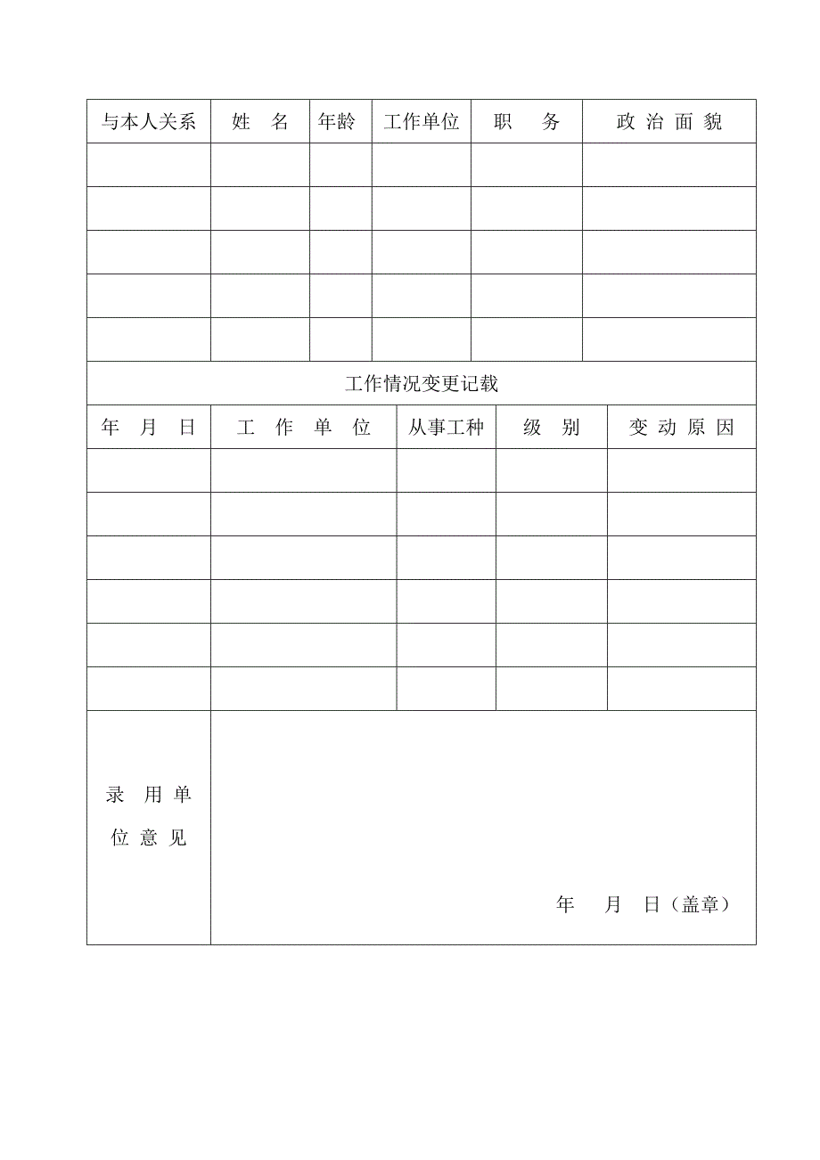 劳动合同制工人登记表_第2页