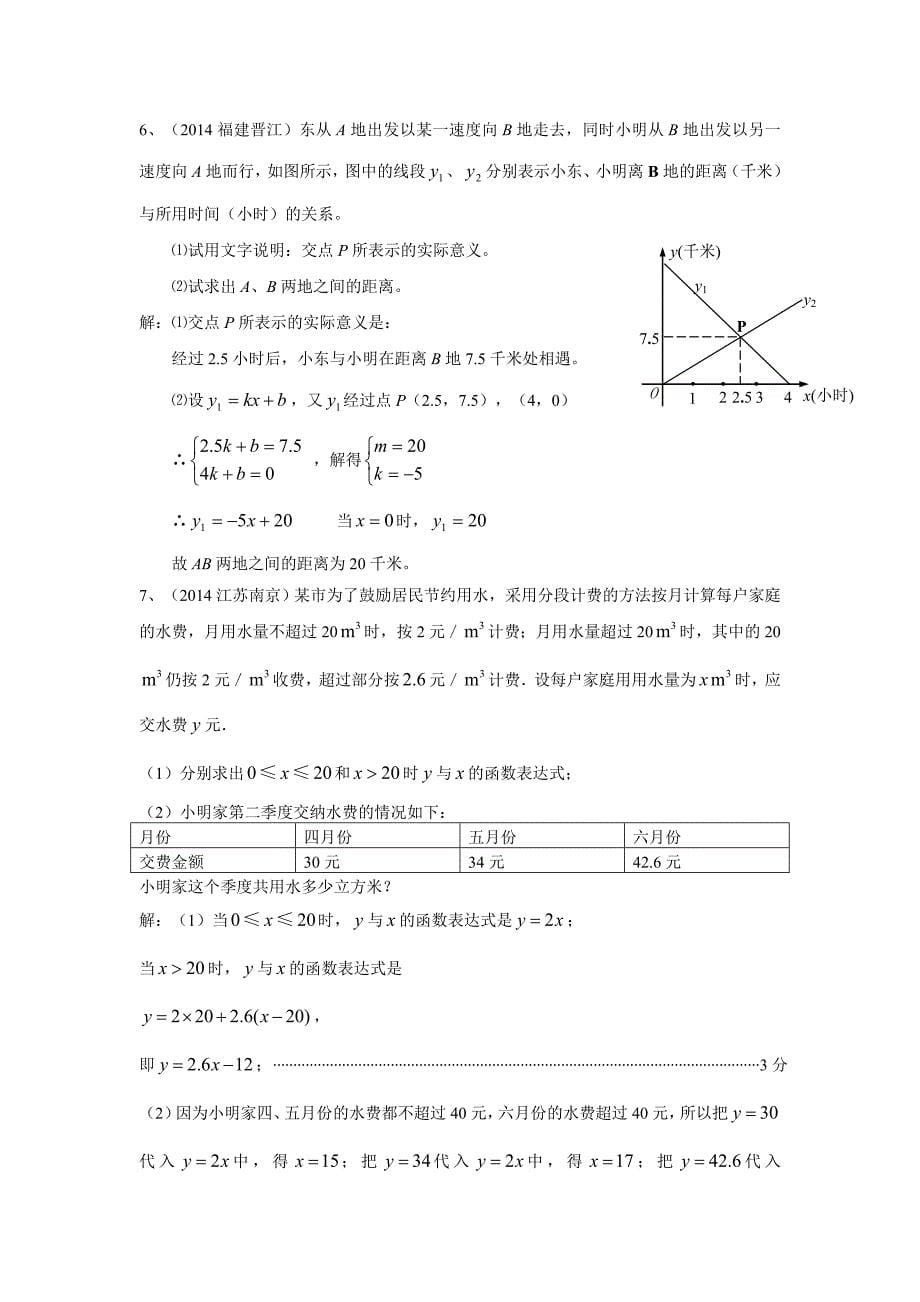 2014年中考试题分类汇编(一次函数)_第5页