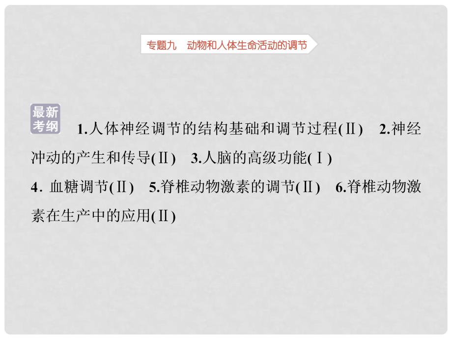 高考生物考前冲刺复习 第1部分 专题突破方略 专题九 动物和人体生命活动的调节课件_第2页