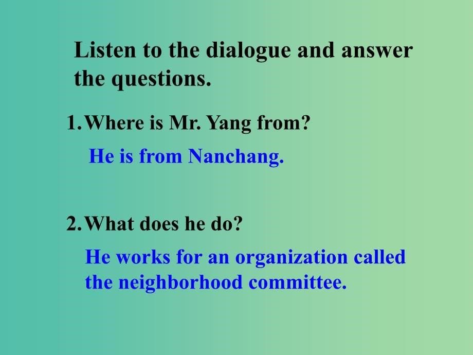 高中英语 Module 4 A Social Survey My NeighbourhoodListening, speaking, writing课件 外研版必修1.ppt_第5页