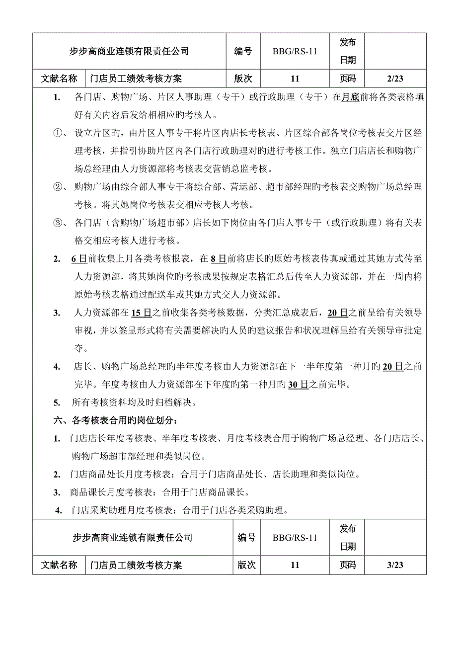 步步高商业连锁有限责任公司门店员工绩效考评专题方案_第2页