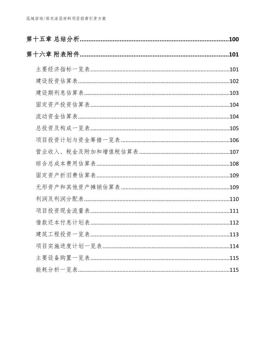 保定涂层材料项目招商引资方案【范文参考】_第5页