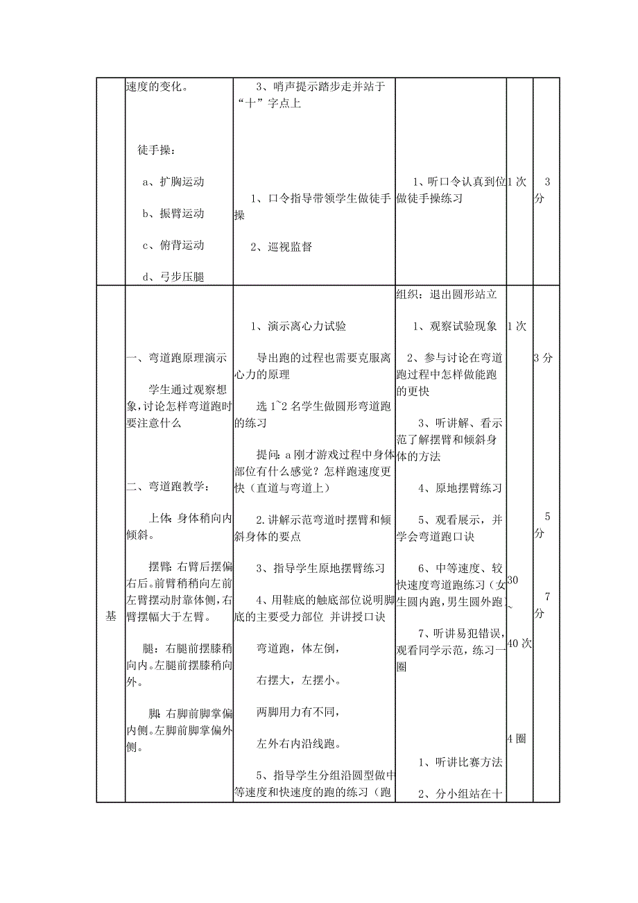 弯道跑教学设计_第4页