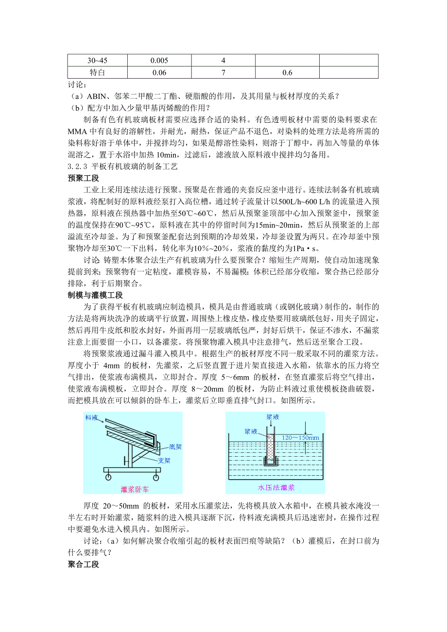 3.2甲基丙烯酸甲酯本体铸板聚合制备平板有机玻璃的合成工艺_第3页