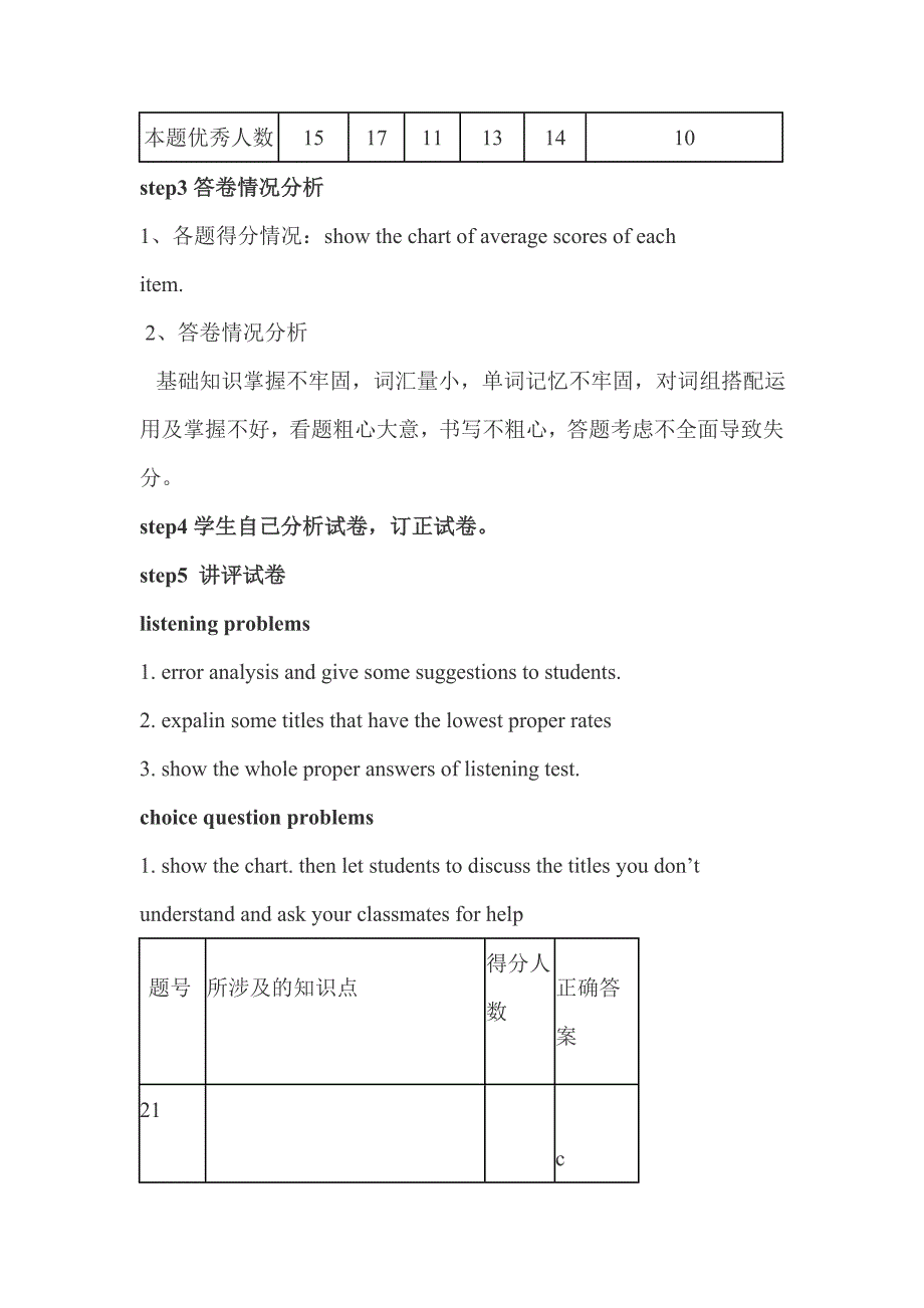 英语试卷讲评课教案_第3页