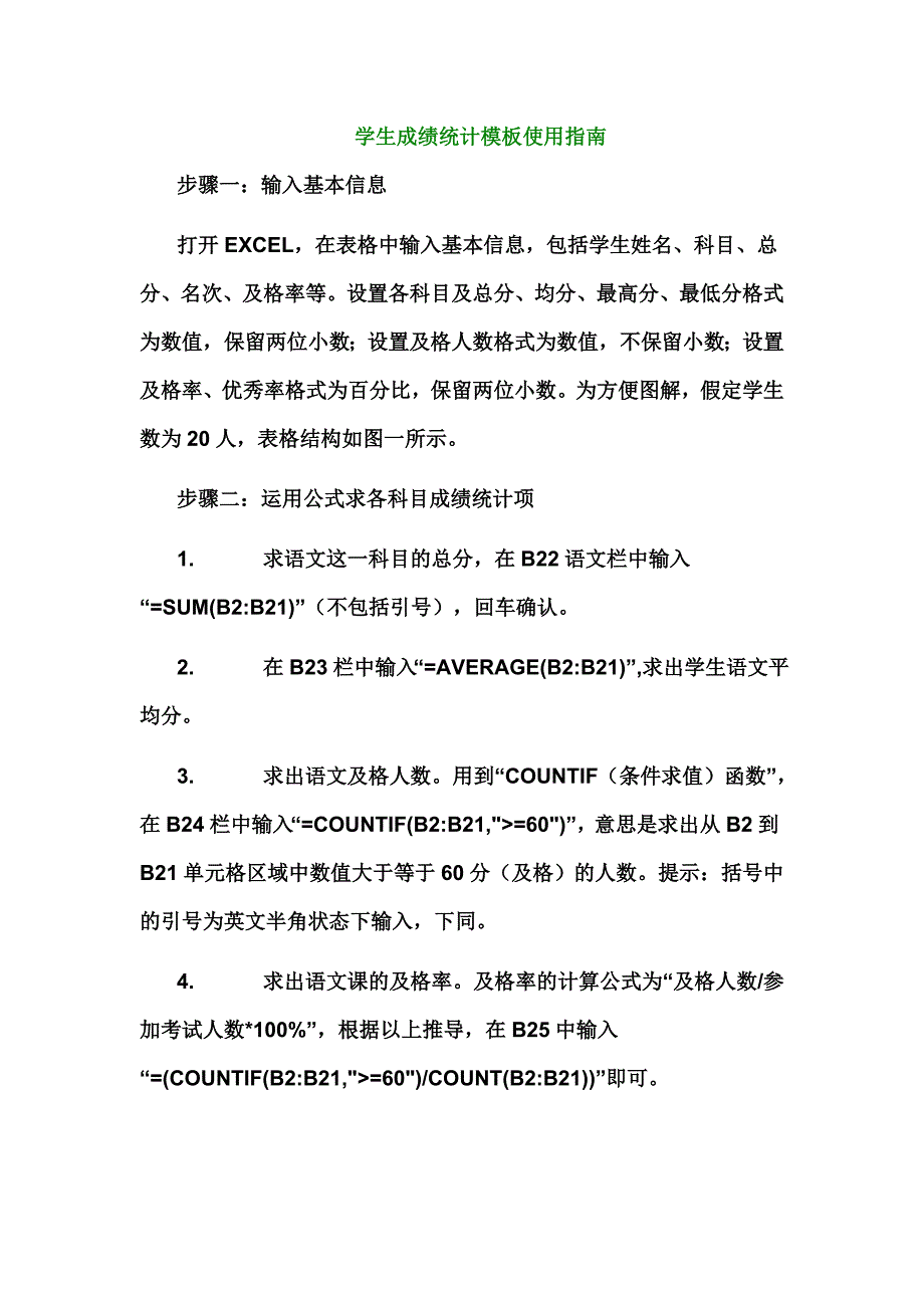 学生成绩统计模板使用指南_第1页