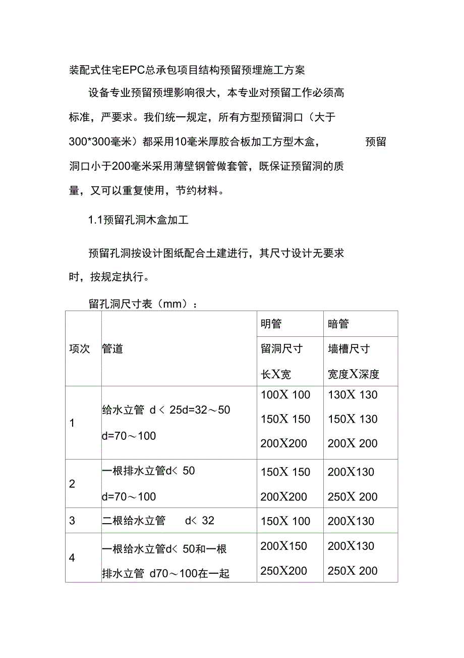 装配式住宅EPC总承包项目结构预留预埋施工方案_第1页