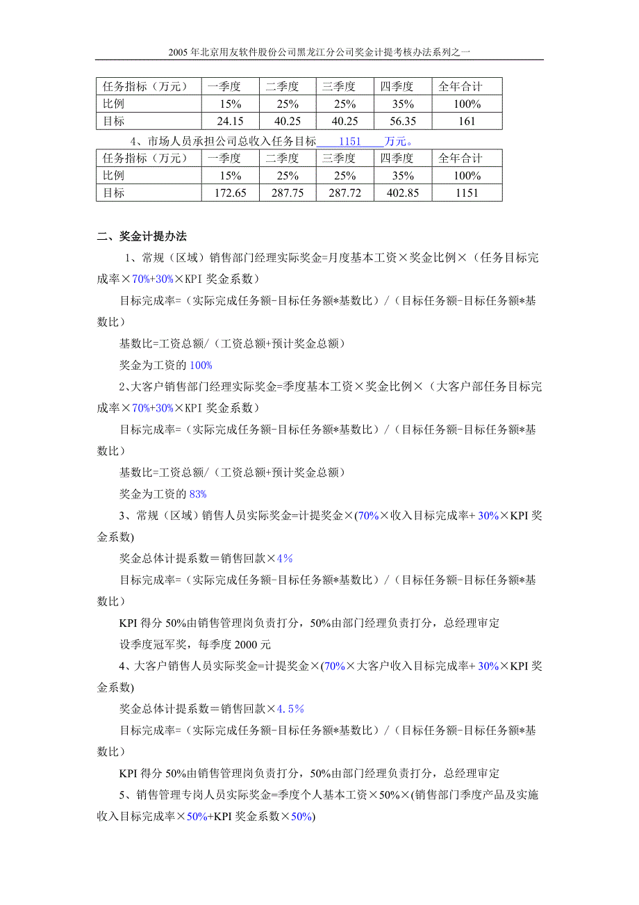 黑龙江销售人员奖金计提考核办法.doc_第2页