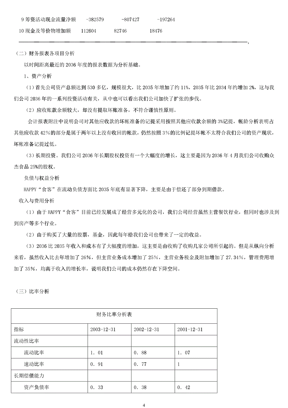 某公司财务报表及管理知识分析案例_第4页