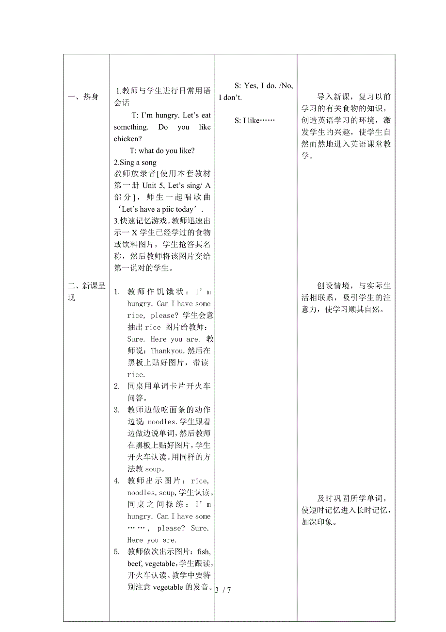 小学英语教学设计与反思_第3页