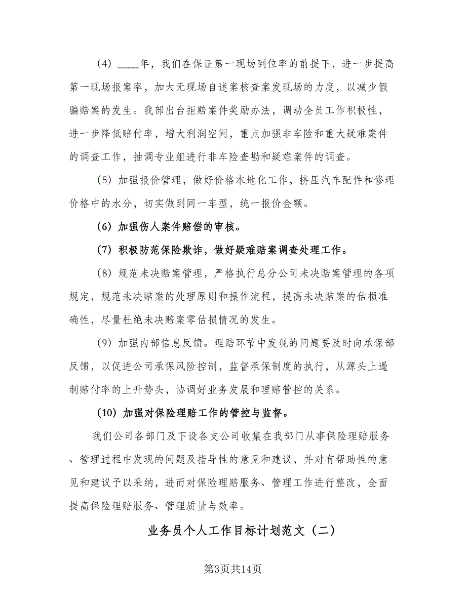 业务员个人工作目标计划范文（五篇）.doc_第3页