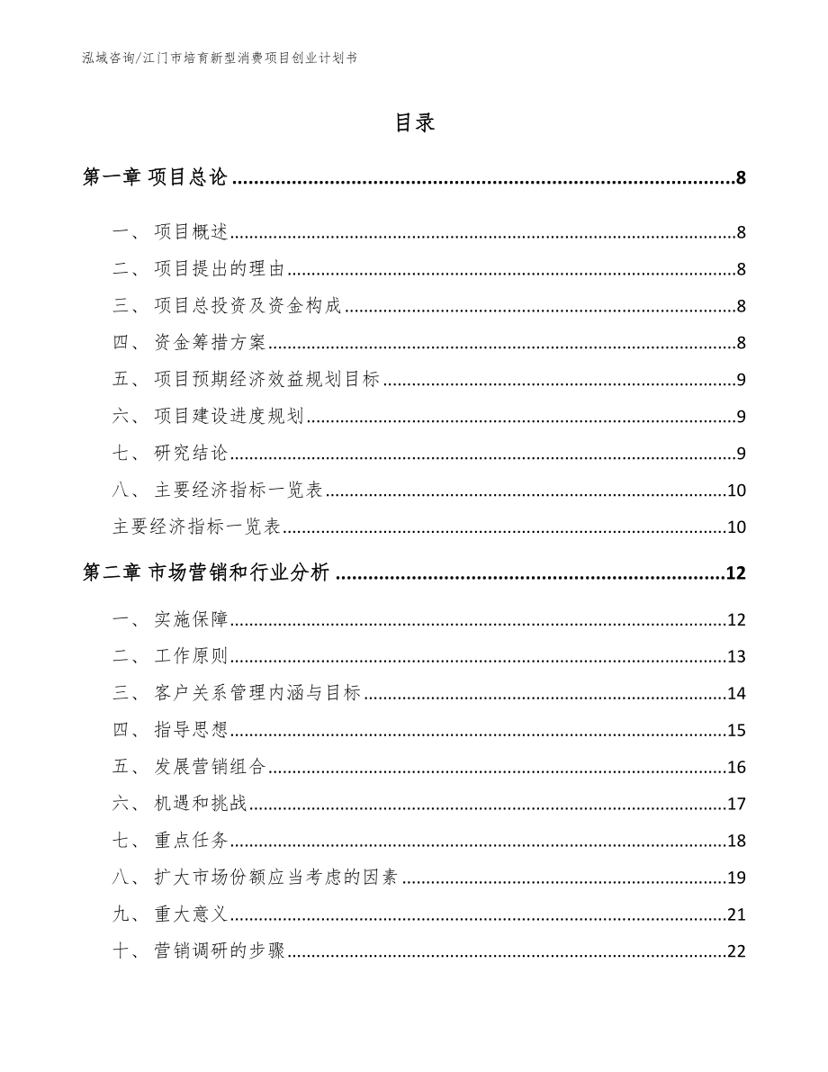 江门市培育新型消费项目创业计划书_第1页