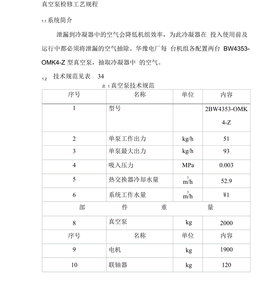 真空泵检修工艺规程_第1页