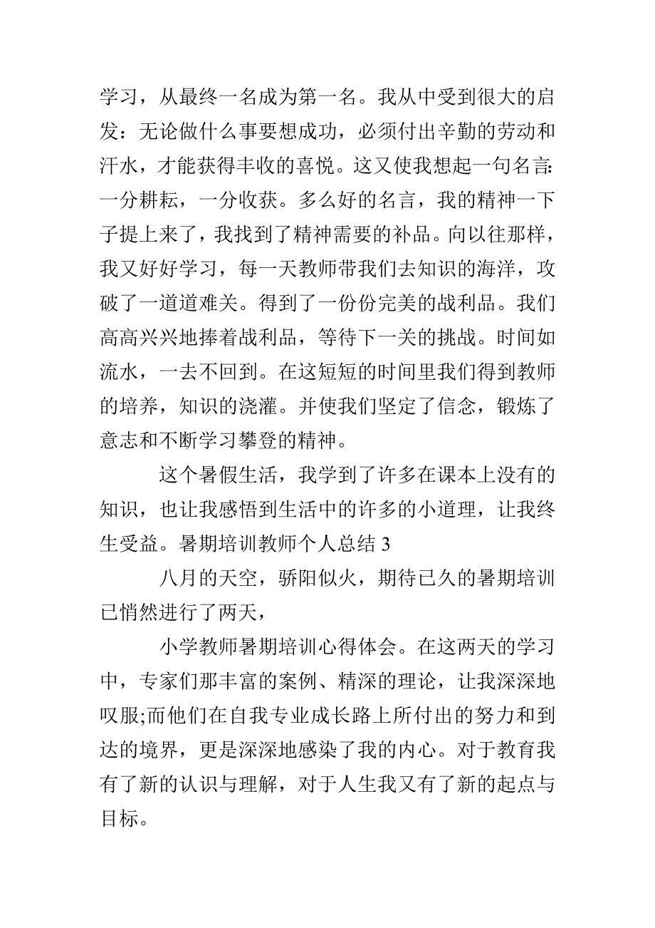 暑期培训教师个人总结 教师培训期间个人总结_第2页