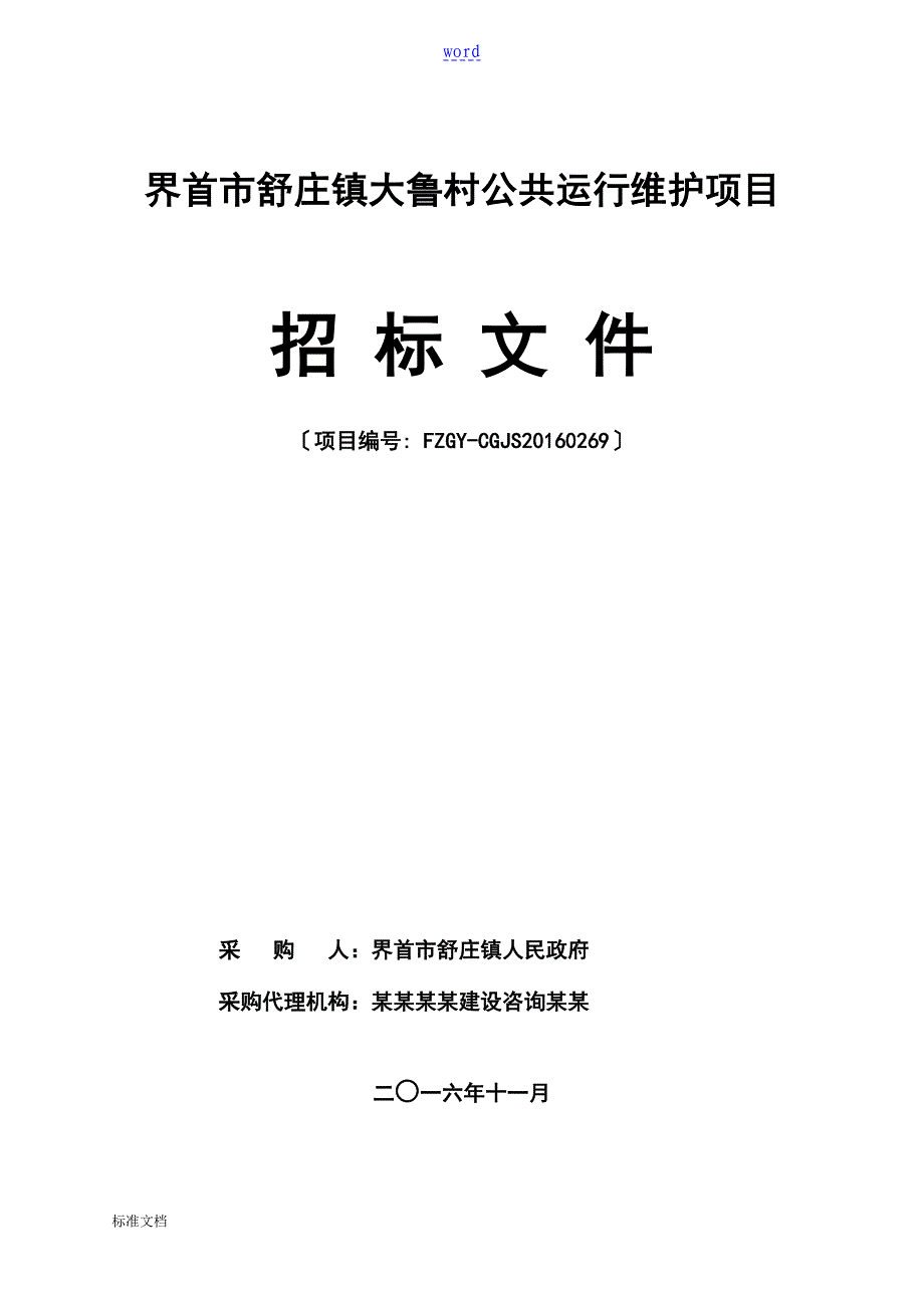 公共运行维护项目招标文件资料_第1页