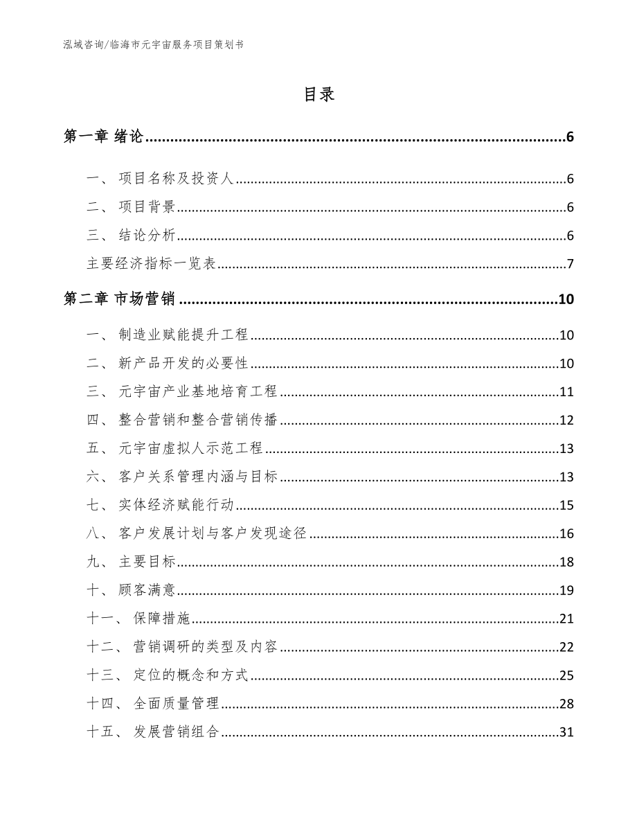 玉环市关于成立元宇宙服务公司可行性研究报告（模板范本）_第1页