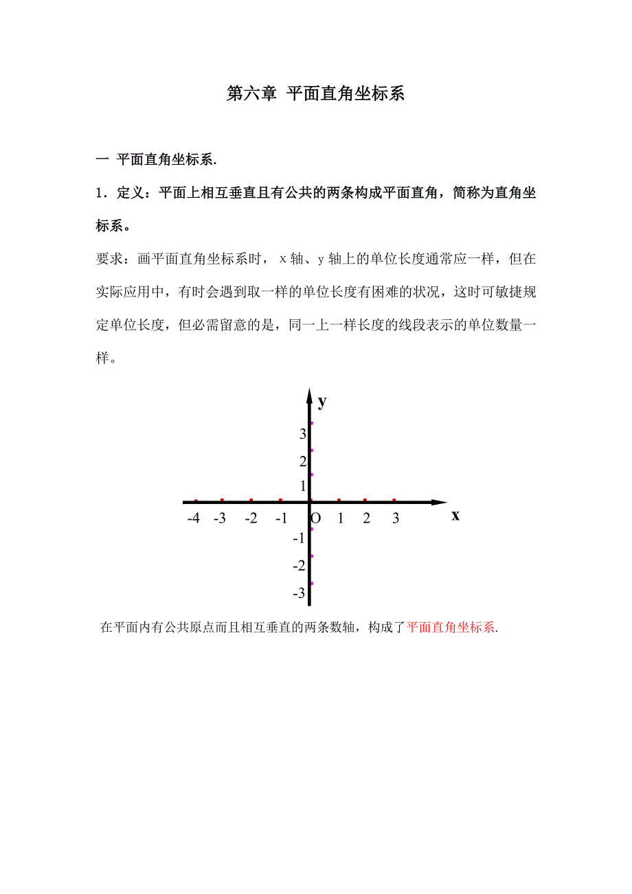 初一数学平面直角坐标系讲义_第1页