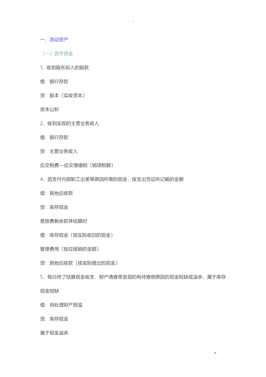 中级会计实务分录汇总_第1页