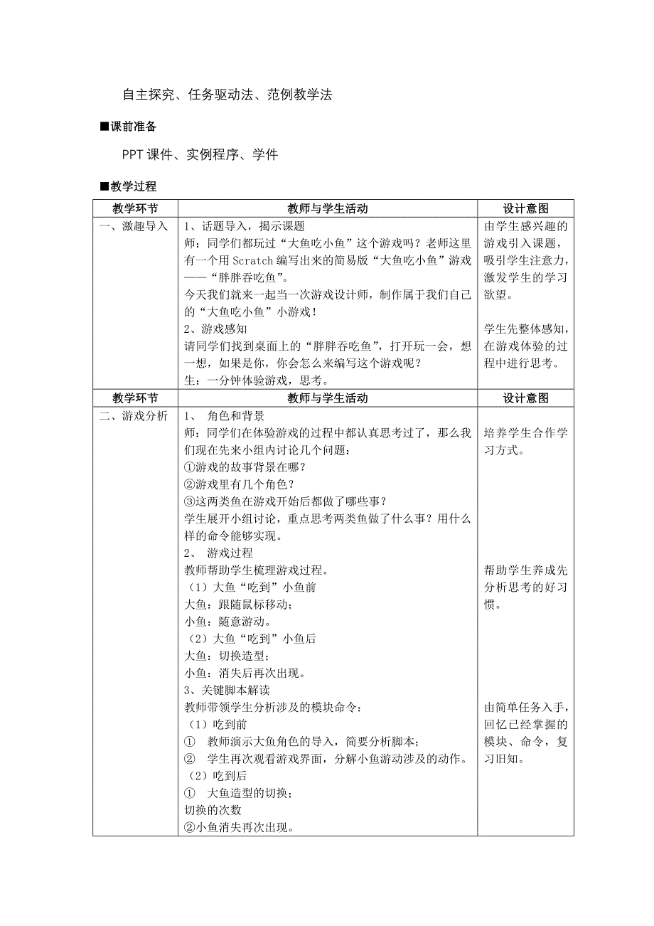 Scratch实例——《胖胖吞吃鱼》教学设计_第2页