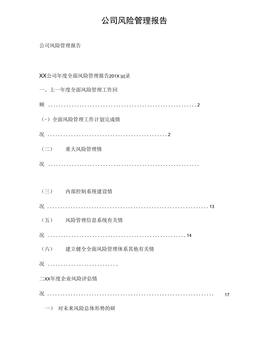 公司风险管理报告_第1页