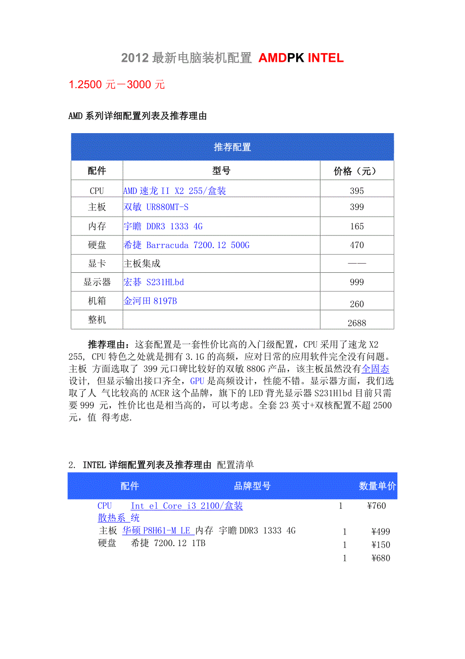 电脑装机配置推荐_第1页