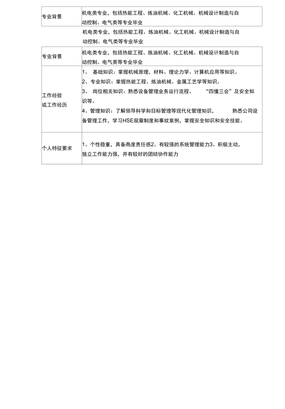 四联合运行部助理设备工程师岗位职责_第3页