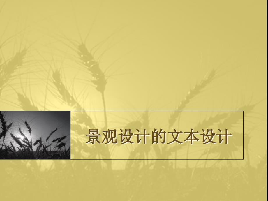 《景观设计的文本设计》PPT课件_第1页