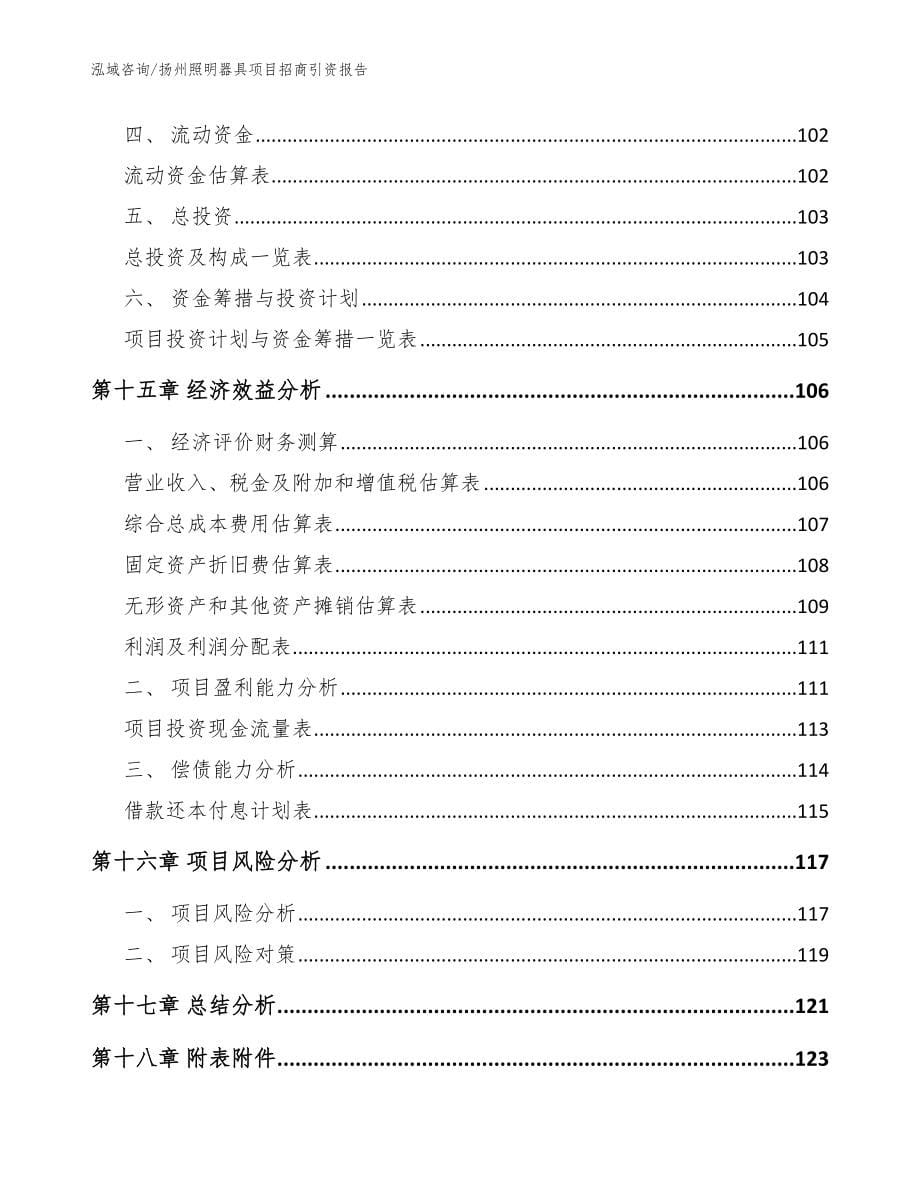 扬州照明器具项目招商引资报告（范文模板）_第5页