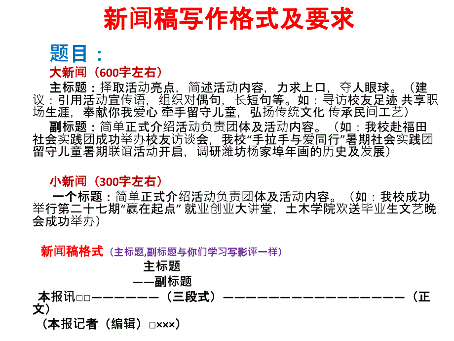 新闻稿写作格式及要求剖析课件_第1页