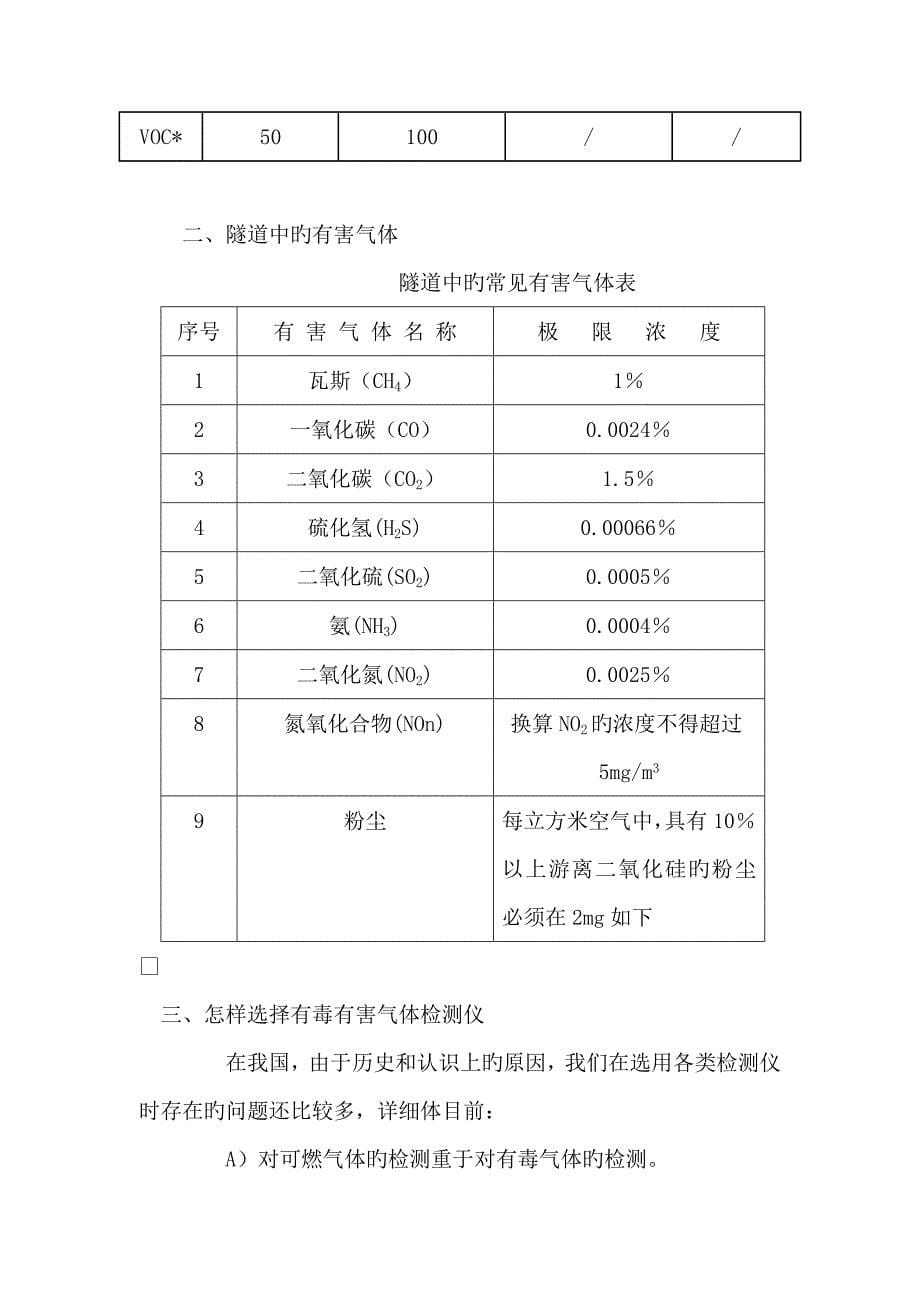 隧道有害气体监测设备与检测方案_第5页