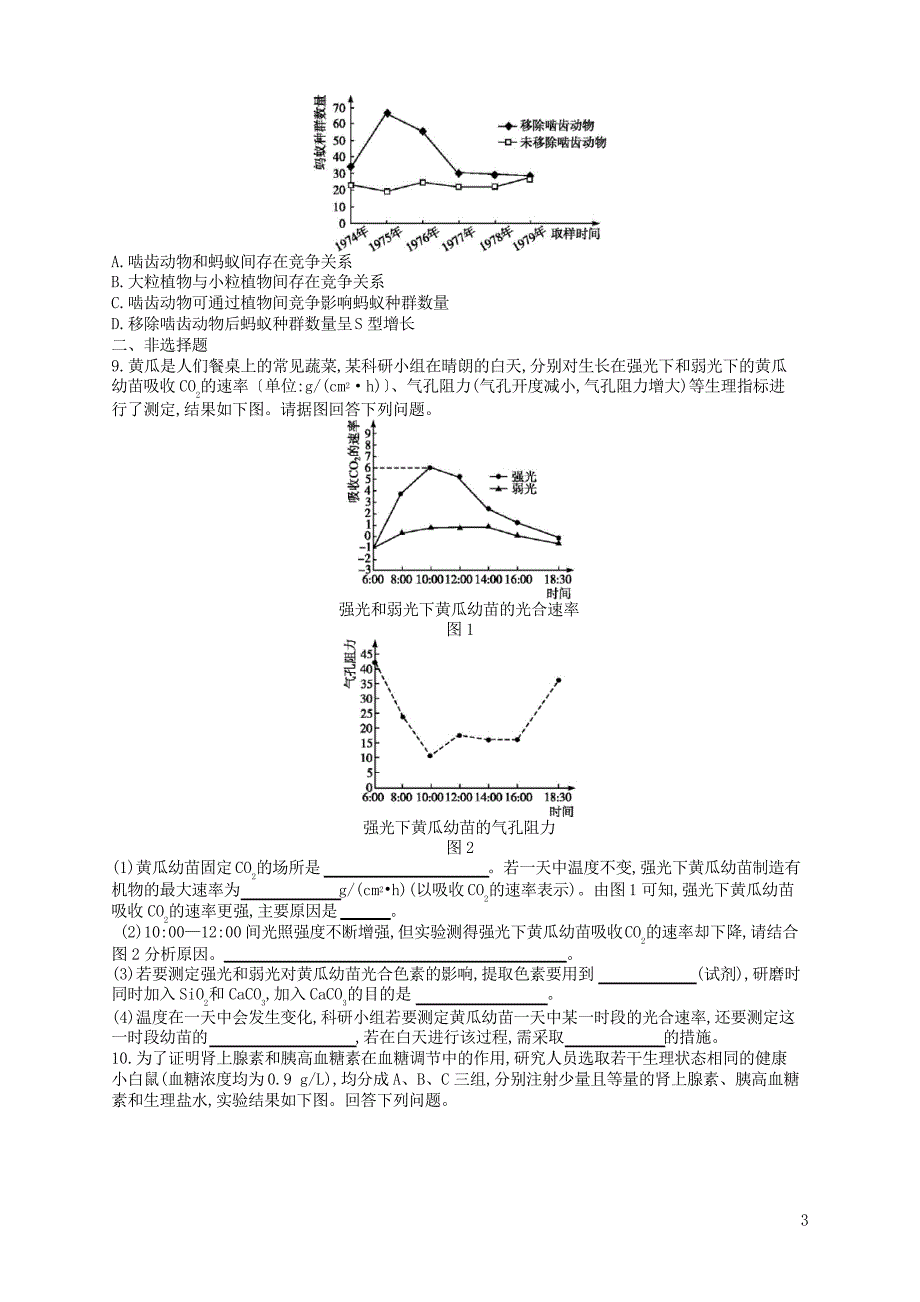 2019版高考生物大二轮复习 题型增分练题型专项练2 坐标曲线类_第3页