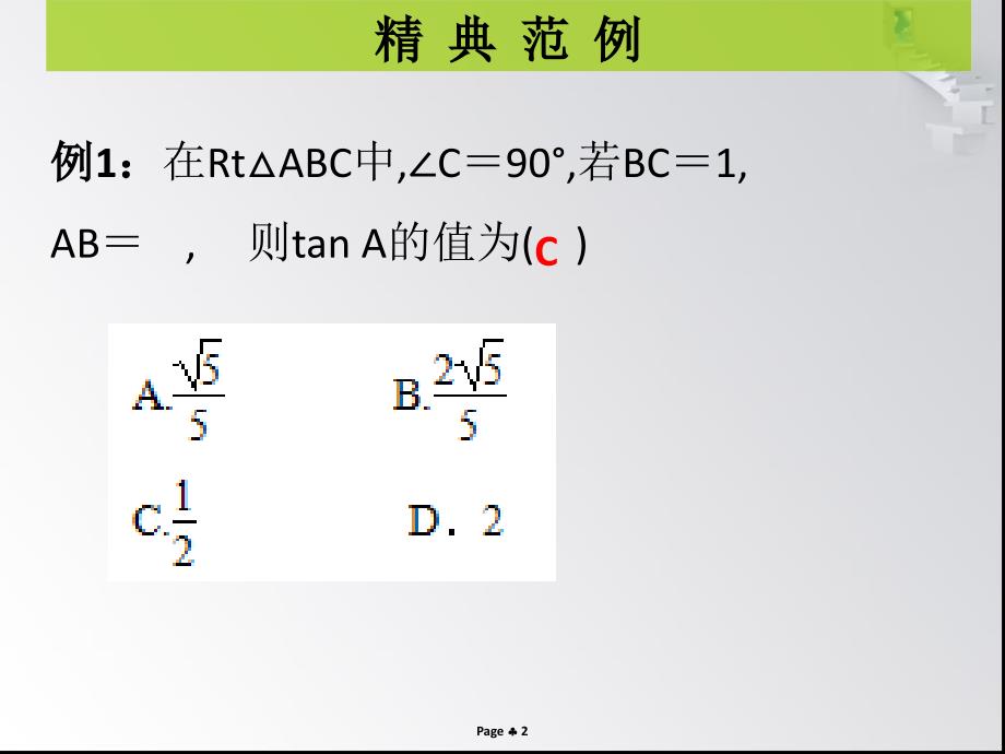 第5课时解直角三角形课堂本课堂导练_第2页