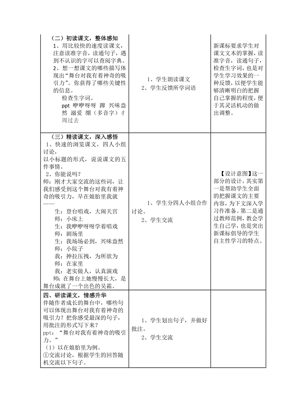 我的舞台教学设计及反思.docx_第2页