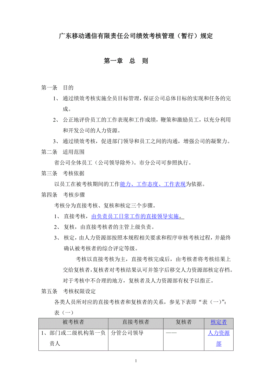 GMCC绩效考核暂行规定(徐剑)_第1页